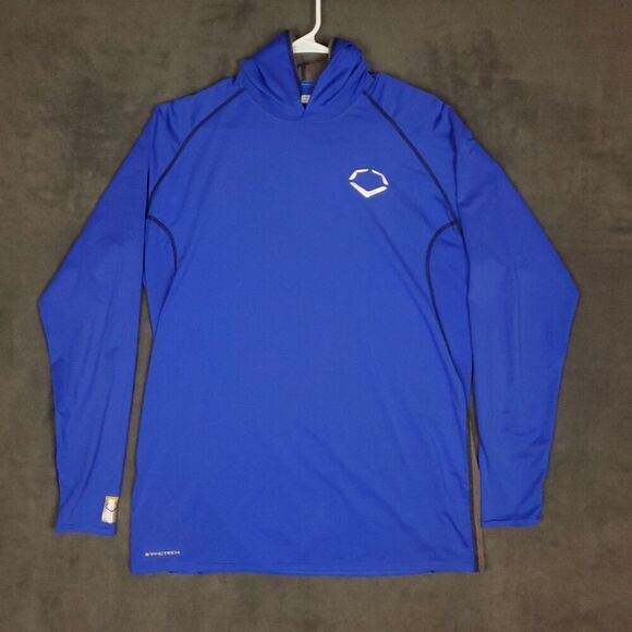 Evoshield Shirt Mens Large Blue Long Sleeve Hoodie Swagtech Lightweight Athletic - Picture 1 of 13
